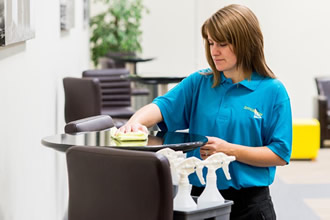 Car showroom cleaning table